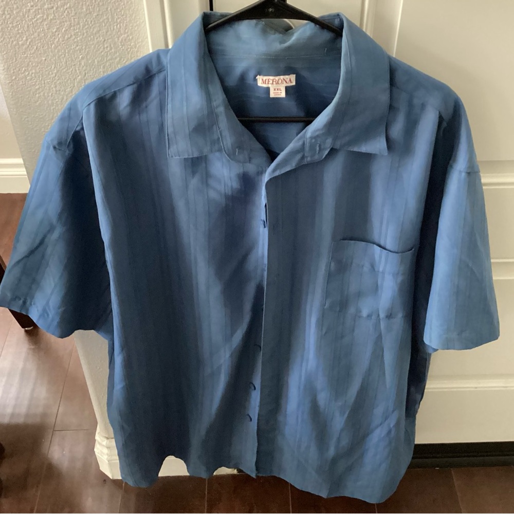 Merona Men’s Button Up Shirt - Blue - XXL